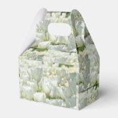 白パーソナライズされたチューリップ結婚式の引き出物箱 フェイバーボックス (裏面サイド)