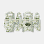 白パーソナライズされたチューリップ結婚式の引き出物箱 フェイバーボックス (折り畳みなし)