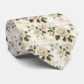 白パーソナライズされたバラと真珠 ネクタイ (ロール)