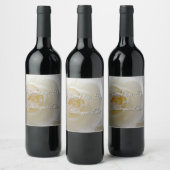 白パーソナライズされたバラボトルラベル ワインラベル (ボトル)