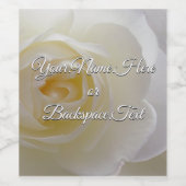 白パーソナライズされたバラボトルラベル ワインラベル (シングルラベル)