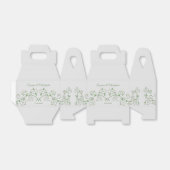 白パーソナライズされたフローラつる植物ハートグレーゲーブル フェイバーボックス (折り畳みなし)