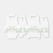 白パーソナライズされたフローラつる植物ハートゲーブル フェイバーボックス (折り畳みなし)