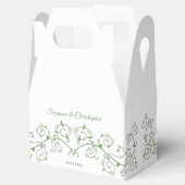 白パーソナライズされたフローラつる植物ハートゲーブル フェイバーボックス (オープン)