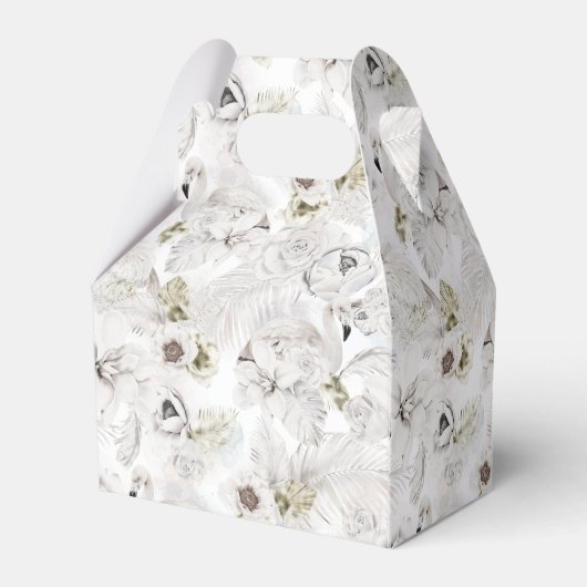 白パーソナライズされたフローラス結婚ガン フェイバーボックス (裏面サイド)