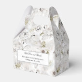 白パーソナライズされたフローラス結婚ガン フェイバーボックス (正面サイド)