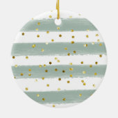 白パーソナライズされたフローラ初めてのクリスマス セラミックオーナメント (裏面)