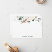 白パーソナライズされたフローラ水彩緑 ノートカード (正面/裏面インサイチュ)