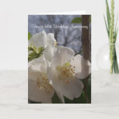 白パーソナライズされたフローラ60結婚周年 カード (正面)