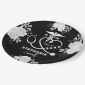 白パーソナライズされたフローラRN看護学校卒業 ペーパープレート (アングル)