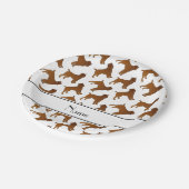 白パーソナライズされたブリュッセルグリフォン犬の名前 ペーパープレート (アングル)