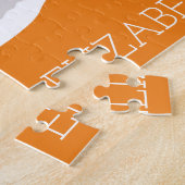 白パーソナライズされたペットのブフランスのルドッグ ジグソーパズル (側面)