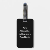 白パーソナライズされたマルチーズ子犬 ラゲッジタグ (裏面縦)