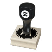 白パーソナライズされたミニマルモノグラム黒丸 ラバースタンプ (スタンプ)