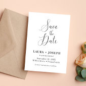 白パーソナライズされたミニマル書道台本 セーブザデート