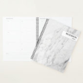 白パーソナライズされたモダン大理石ミニマリスト プランナー手帳 (ディスプレー)