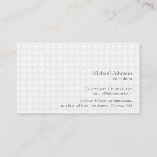 白パーソナライズされたモダン正方形プレミアム厚 名刺 (正面)