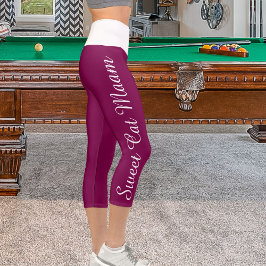 白パーソナライズされたワインカスタムキャット文字ディヨガ カプリレギンス