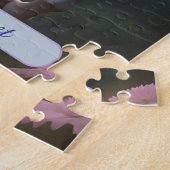 白パーソナライズされた一角林 ジグソーパズル (側面)