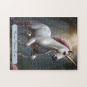 白パーソナライズされた一角林 ジグソーパズル (横)