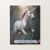 白パーソナライズされた一角林 ジグソーパズル (縦)