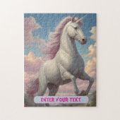 白パーソナライズされた一角雲 ジグソーパズル (縦)