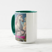 白パーソナライズされた一角雲 マグカップ (正面左)