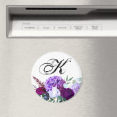 白パーソナライズされた上のマグネットラベンダーハイビスカス マグネット (インサイチュ (食洗機))