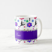 白パーソナライズされた体操の花の名前 コーヒーマグカップ (正面右)