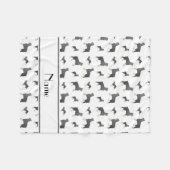 白パーソナライズされた名Standard Schnauzer dogs フリースブランケット (正面(横))
