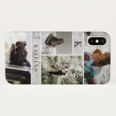 白パーソナライズされた大理石カスタム4 Photo Collage Case-Mate iPhoneケース (裏面(横))