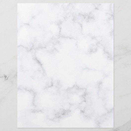 白パーソナライズされた大理石フェイク金ゴールドフローラアクセント レターヘッド (裏面)