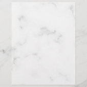 白パーソナライズされた大理石フェイク銀アクセント レターヘッド (裏面)