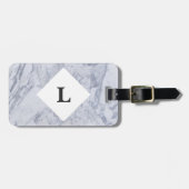 白パーソナライズされた大理石ラゲージタグ ラゲッジタグ (正面横)