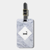 白パーソナライズされた大理石ラゲージタグ ラゲッジタグ (正面縦)