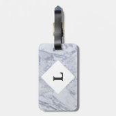 白パーソナライズされた大理石ラゲージタグ ラゲッジタグ (裏面縦)