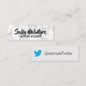 「白パーソナライズされた大理石」 Twitter スキニー名刺 (正面/裏面)