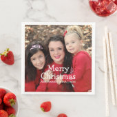 白パーソナライズされた文字メリークリスマスフォト (インサイチュ)