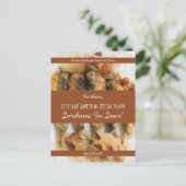 白パーソナライズされた文字茶色のモダンレシピ ポストカード (スタンド正面)