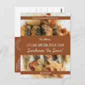 白パーソナライズされた文字茶色のモダンレシピ ポストカード (正面/裏面)