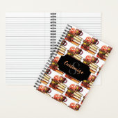 白パーソナライズされた本とお茶 ノートブック (内側)