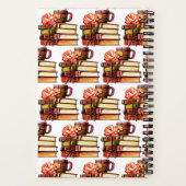 白パーソナライズされた本とお茶 ノートブック (裏面)