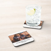 白パーソナライズされた枠の文字付き写真 コースター (右側)