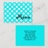 白パーソナライズされた水玉模様 名刺 (正面/裏面)