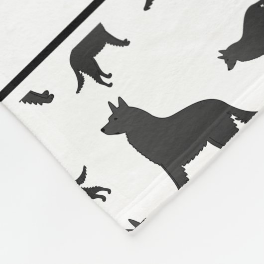 白パーソナライズされた犬の名前 フリースブランケット (角)