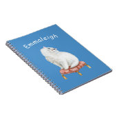 白パーソナライズされた猫かわいらしが枕に座る ノートブック (右側)