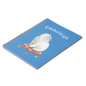 白パーソナライズされた猫かわいらしが枕に座る ノートブック (左側)