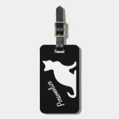 白パーソナライズされた猫シルエットラゲッジタグ ラゲッジタグ (正面縦)
