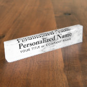 白パーソナライズされた石大理石卓名札 デスクネームプレート (側面)