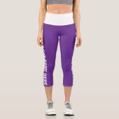 白パーソナライズされた紫王室ののペット猫の名前 カプリレギンス (正面)